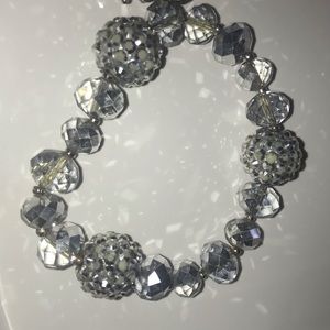 Silver Beaded Necklace and Bracelet Set
